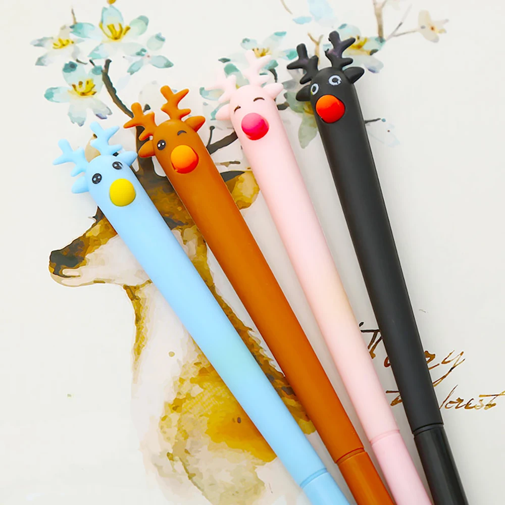 

Korean Cute Kawai Deer Gel Pen Blue Kawaii Stationery Office Accessory Stationary Back to School Supply Thing Christmas Gift Kit