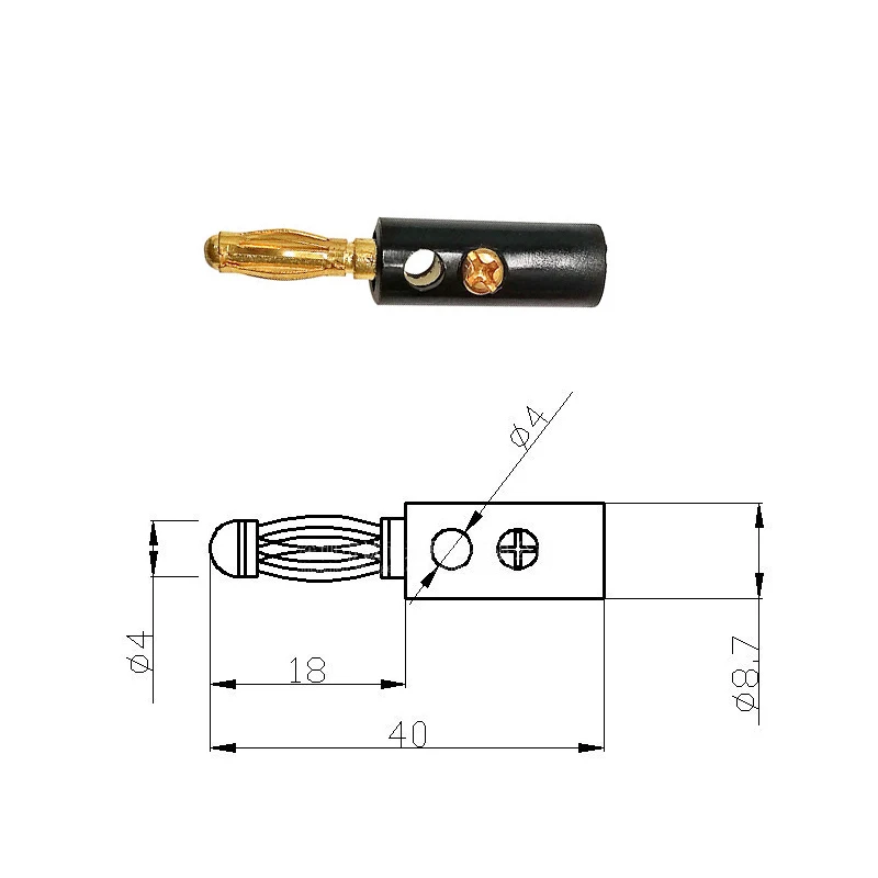 10 шт. Фонари Тип аудио Динамик винт свинка Золотой 4 мм черный красный банан