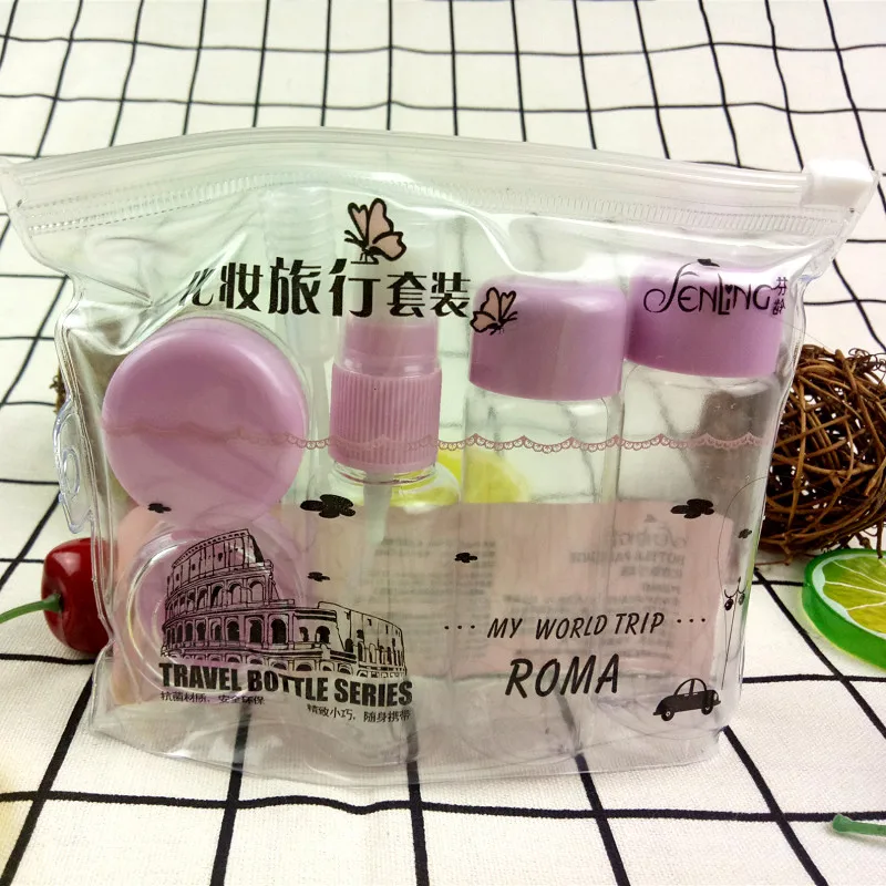 7 шт./компл. косметический мини контейнер для путешествий прозрачный пластиковый