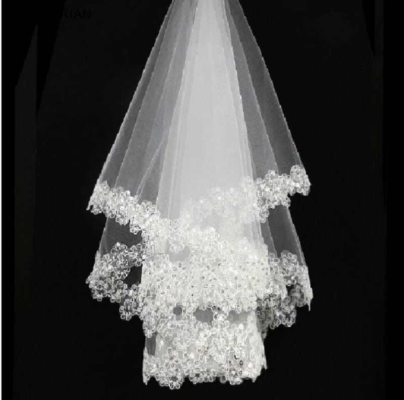 

Wedding Accessories Short Bridal Veils Without Comb White Lace Veil High Quality Cheap Wedding Veils