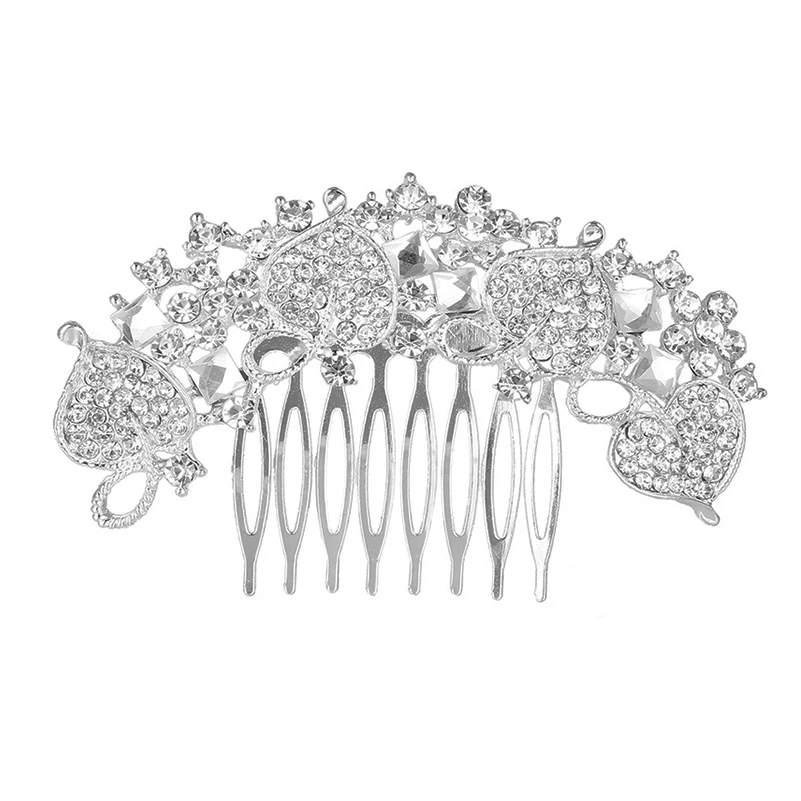 

Linglewei New Hair Accessories Leaves Bridal Hair Combs wedding accessories shiny Rhinestone Hair ornaments bridal accessories