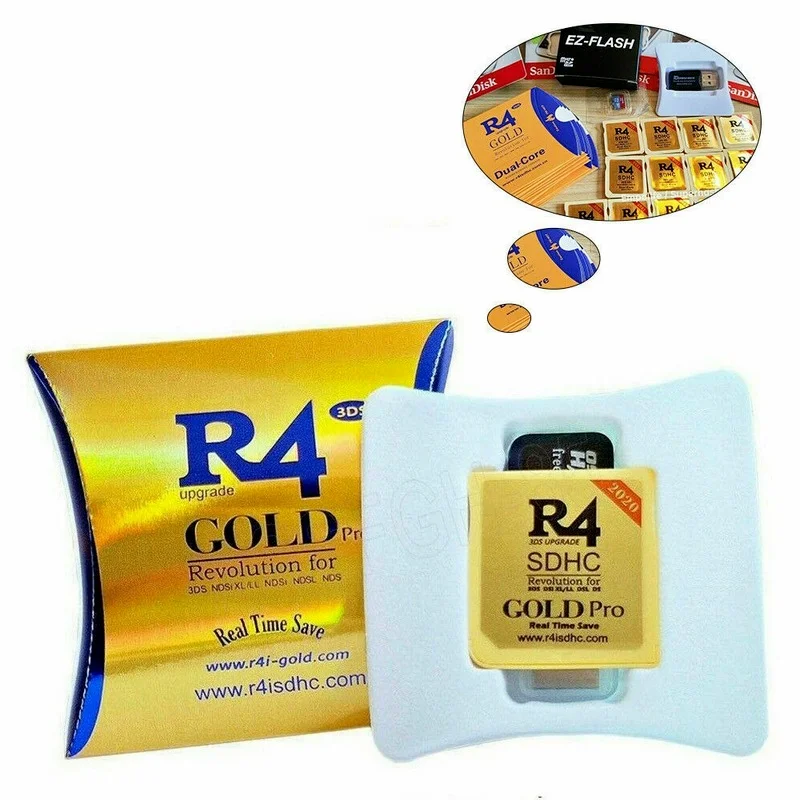 

NEW R4iSDHC Gold R4i 3DS NDSll Wood System Optional 16 -64g card w 486 NDS games