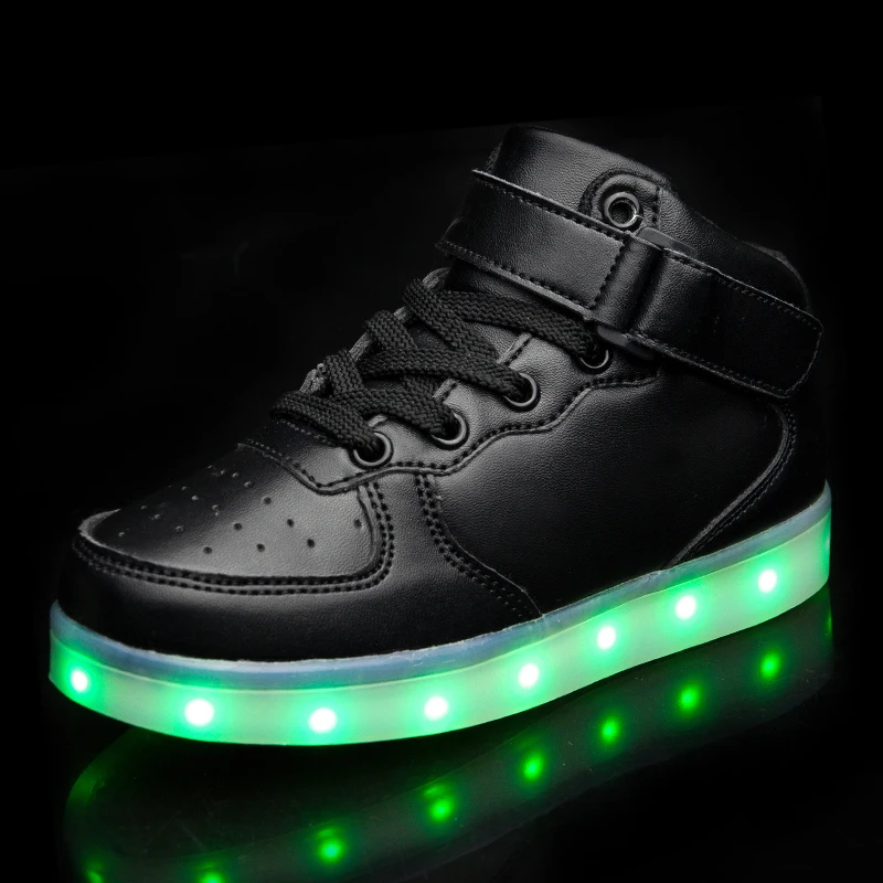 Warm like home Black New 25-39 USB Charger Glowing Sneakers Led Children Lighting Shoes Boys Girls illuminated Luminous Sneaker | Детская