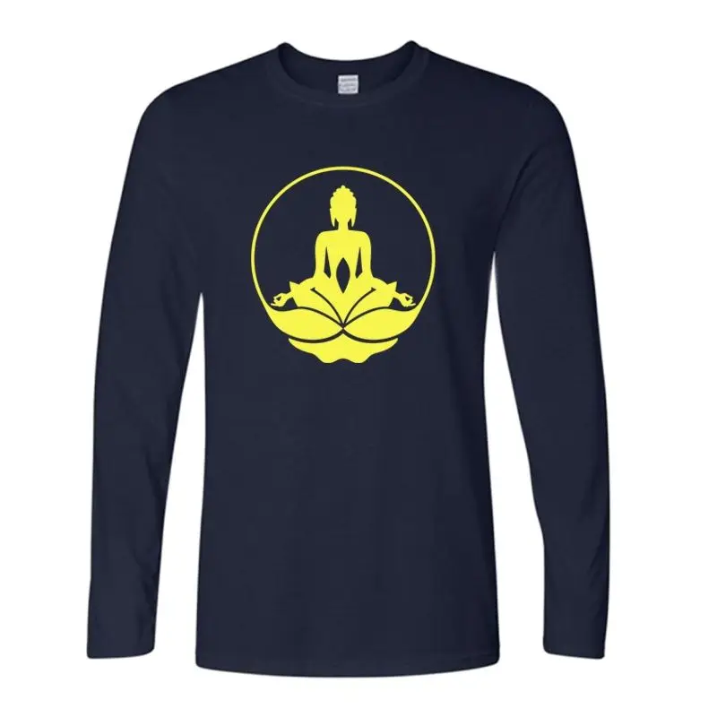hot sale mens clothing tops tees free shipping buddha printed fashion brand men solid color long sleeve sweatshirts t shirt free global shipping
