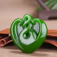 natural jasper hand carved love pendant fashion boutique jewelry men and women spinach green necklace gift accessories