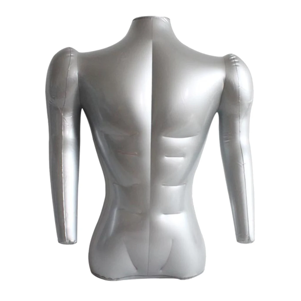 71cm Inflatable Adult Mannequin Male Bust T-shirt Tops Dummy Display Holder Plastic Adult Mannequin Bust Clothes Display Rack