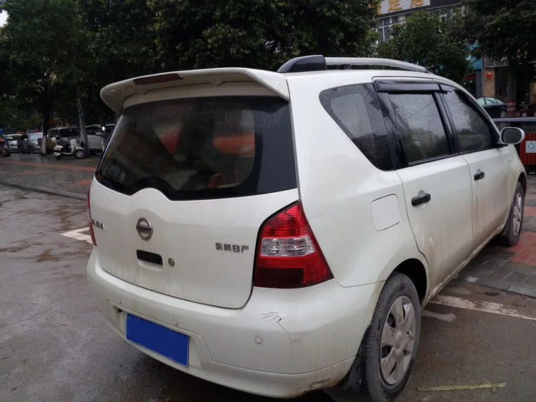 Для LIVINA NOTE спойлер 2006 2013 Nissan LED STLY ABS пластик Материал заднее крыло автомобиля Цвет