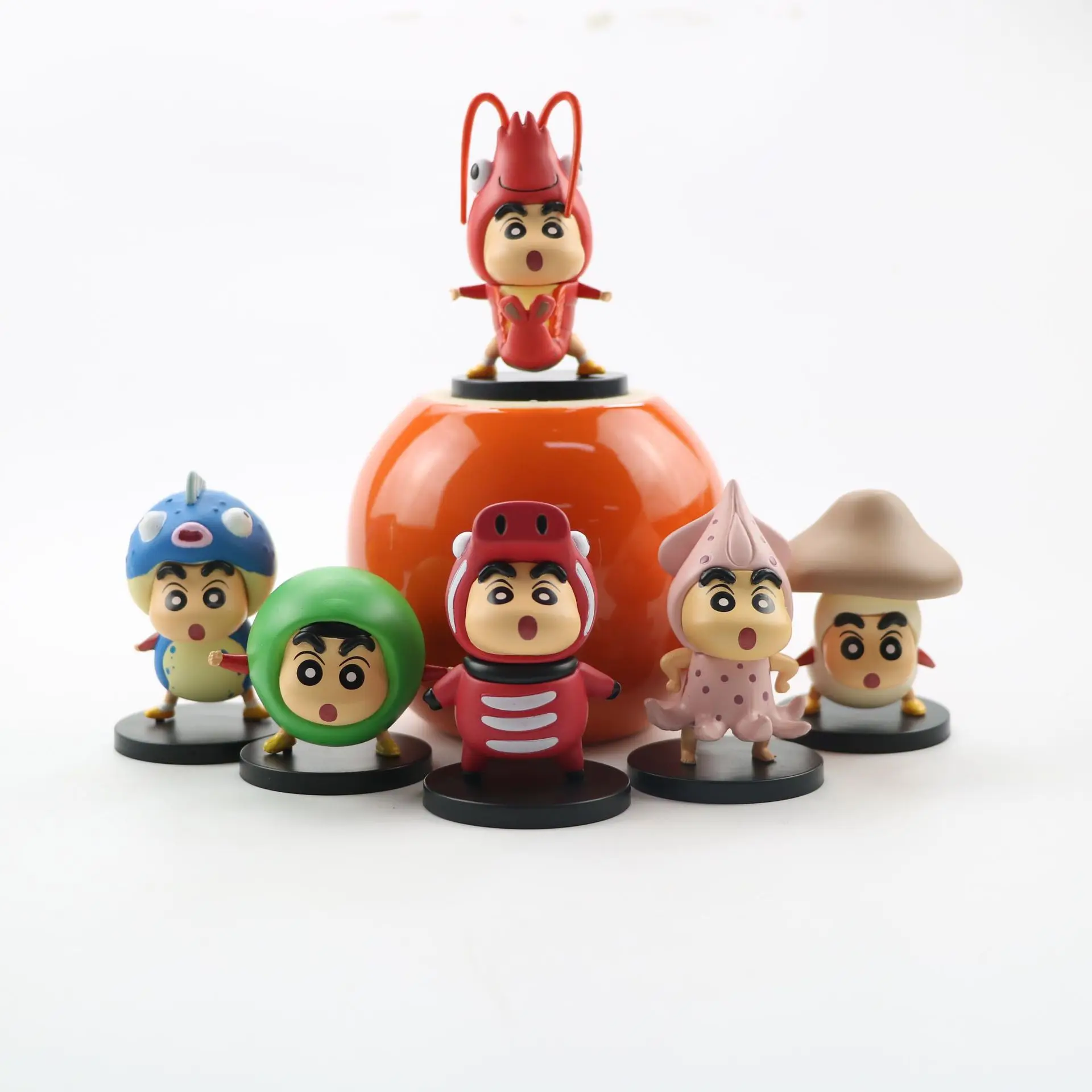 

6pcs Set Crayon Shins Chan Ingredients Series Toys Doll Shinchan Action Figure Models Cartoon Anime Kid Toys