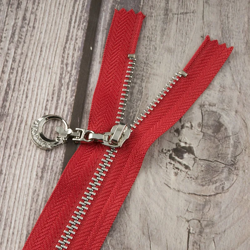 Red ST Meetee, 3 шт., 11-25 см, 3#, металлическая молния, закрытый конец, золото, серебро, зуб, луна, тяга, молния, замок, сделай сам, сумка, одежда, Швейные аксессуары, ZA005 - Цвет: Red ST