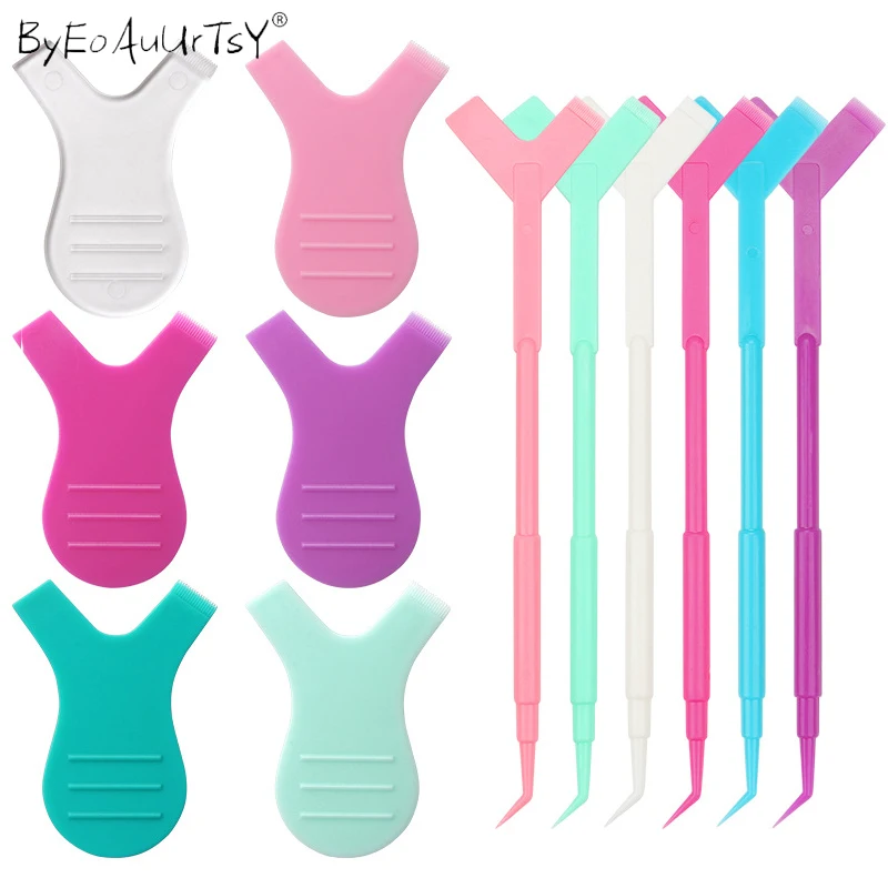 

10 Pcs/Pack Lash Lifting Brush Eyelash Extension Supplies Graft Perm Mini Y Shape Comb Eyelash Brush for Lash Extension Tools