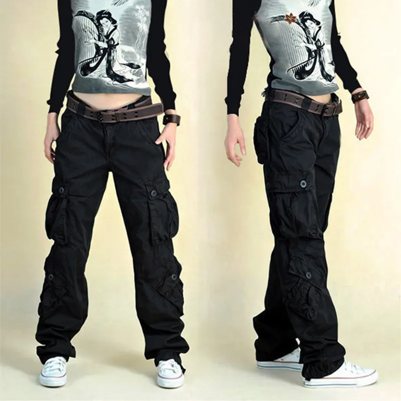 Брюки карго женские армейские свободные уличные танцевальные штаны Мешковатые