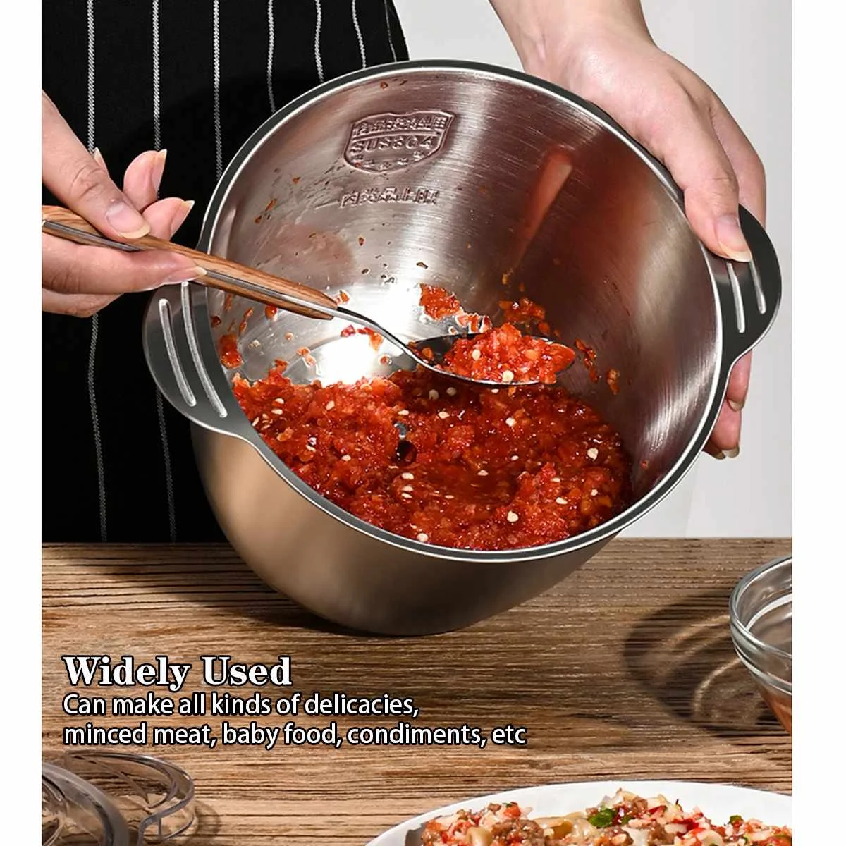 

800W 3L Stainless Steel Meat Grinder Mixer Blender 3 Speed Electric Chopper Household Automatic Mincing Machine Food Processor