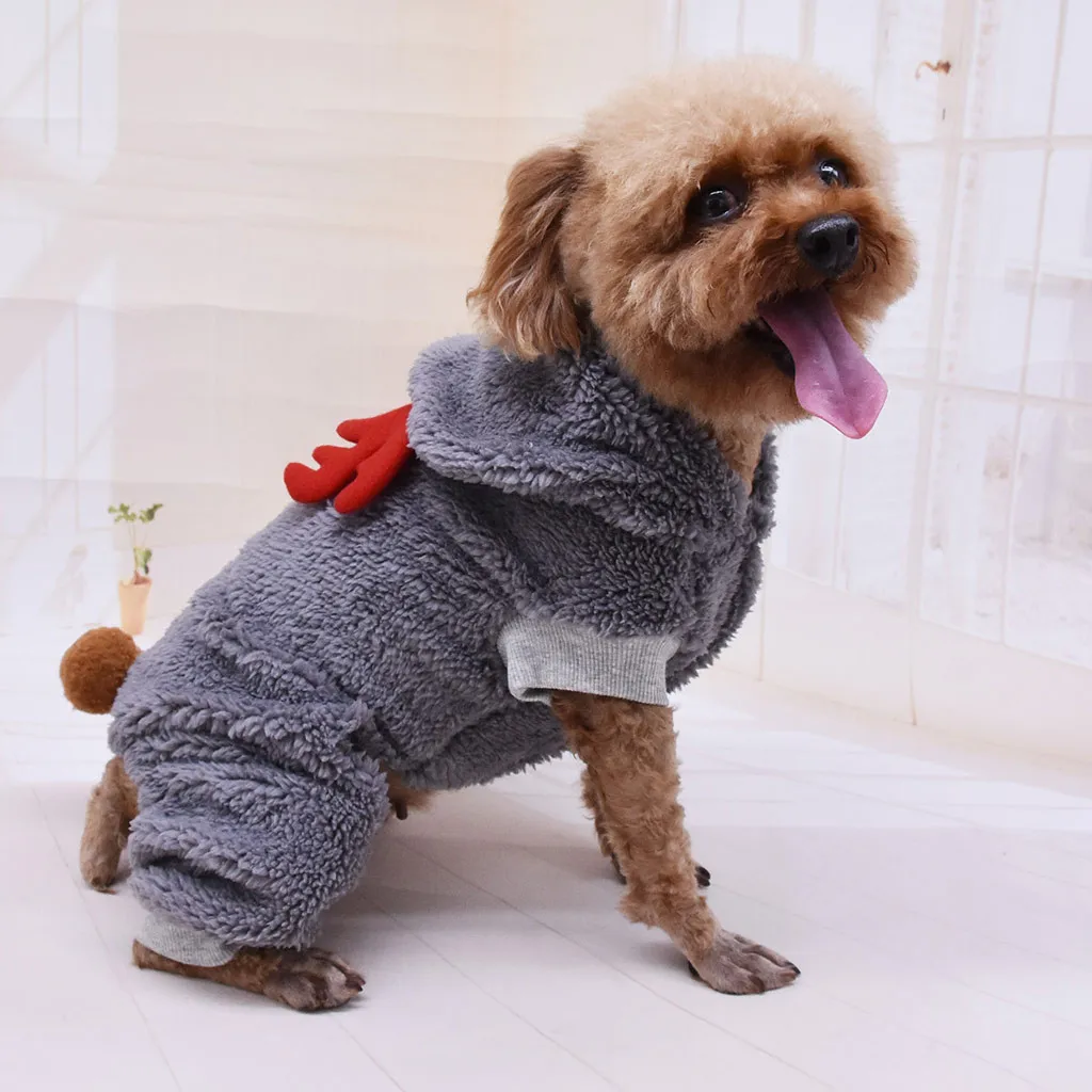 Мягкий хлопковый костюм пижамы зимняя теплая рубашка для собак однотонное