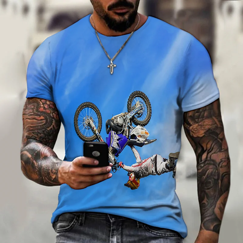 

Летняя новинка, Лидер продаж, Мужская футболка с 3d принтом диких мотоциклов, Повседневная крутая футболка для мужчин и женщин