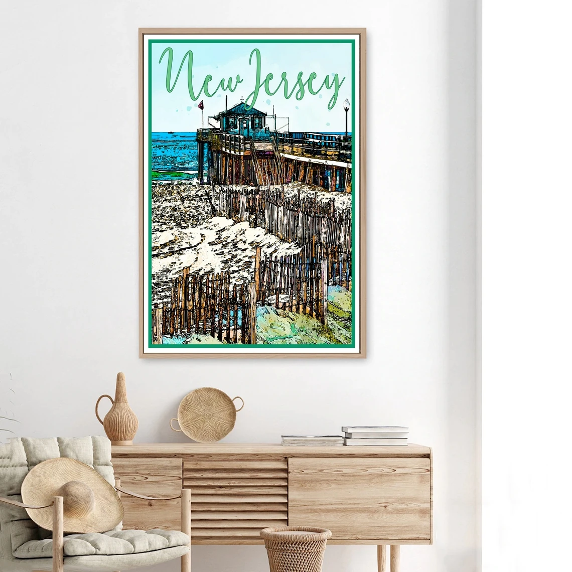 

New Jersey Travel Poster, Vintage Style Poster,Home, Wall Art, Travel, Vacation, Home State, Souvenir, Frame Not Included