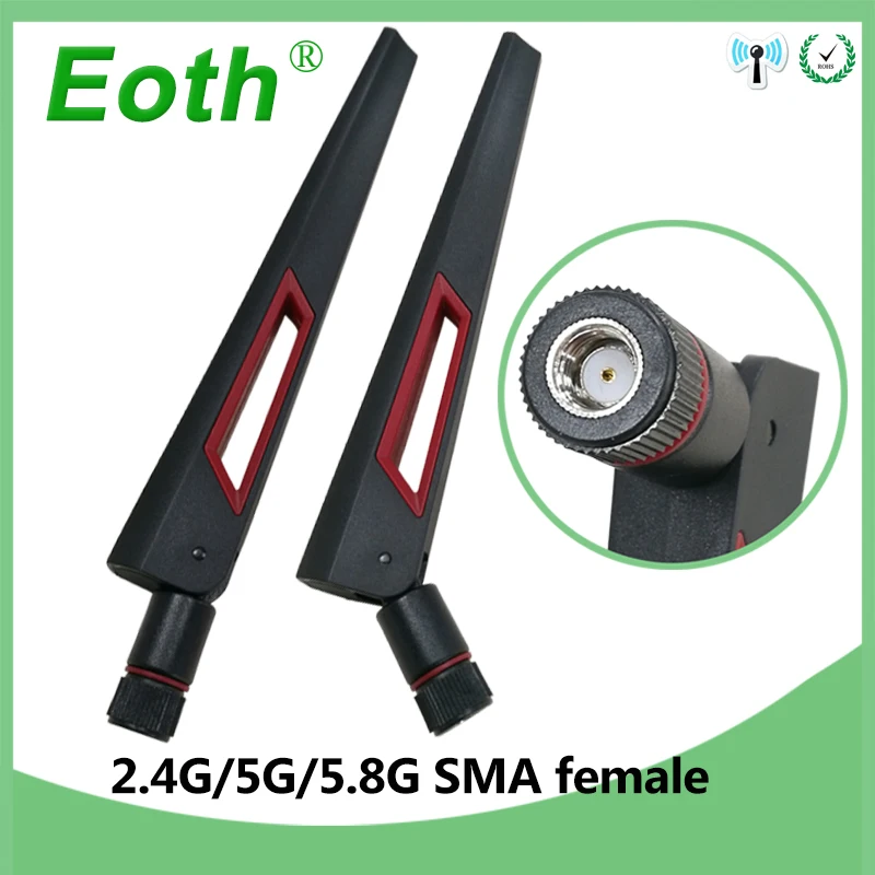 

2PCS 2.4GHz wifi Antenna 5.8Ghz RP-SMA real 8dBi PBX Dual Band wi-fi Antenne 2.4G 5G 5.8G WIFI aerial SMA female wireless router