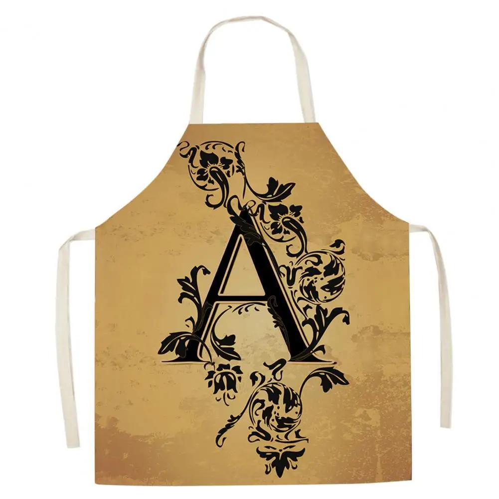

Фартук для готовки, водонепроницаемый льняной нагрудник без рукавов, с принтом алфавита от A до Z, для шеф-повара, уборки, товары для дома