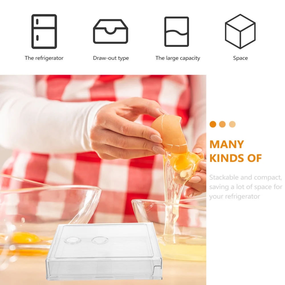 

1Pc Fridge Organizer Bin Drawer Type Storage Box Refrigerator Drawer Organizer