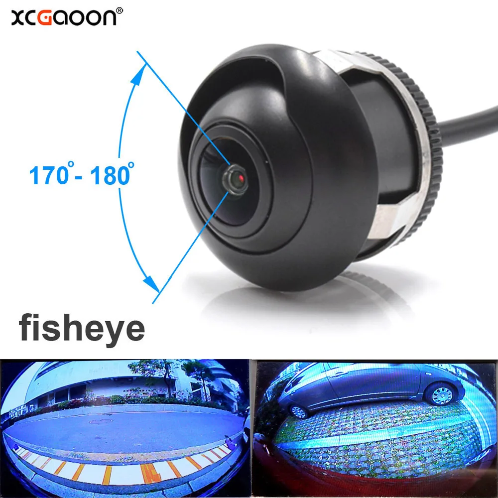 XCGaoon 180 градусов CCD объектив рыбий глаз Автомобильная задняя Передняя боковая камера заднего вида резервная камера широкий угол ночного вид...