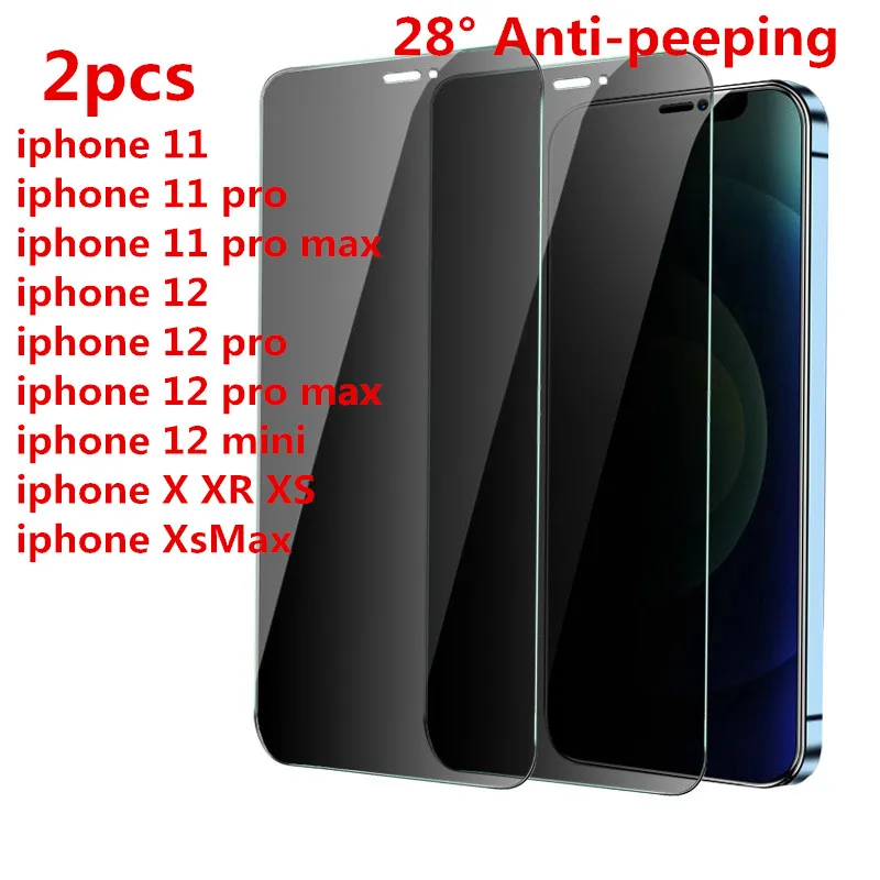 

2 шт., защитное закаленное стекло для iphone 12 Pro Max Mini X XR XS
