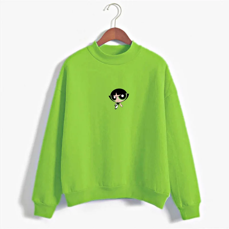 Толстовка для девочек Kawaii The Powerpuff Harajuku, топ с капюшоном, женская модная одежда