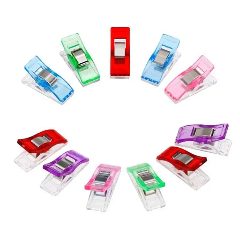 

100pcs Sewing Clips Multicolor Craft Clips Plastic Sewing Binding Clamps Wonder Clips For Quilting Crafting Knitting Crocheting