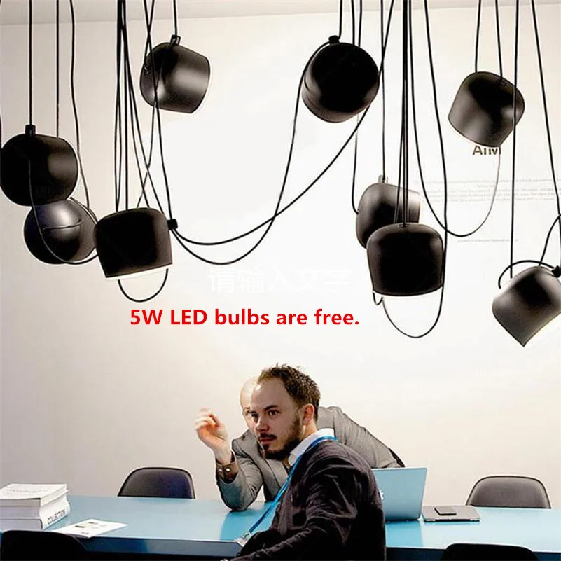 

Современные подвесные светильники в виде паука, Цилиндрическая Люстра для столовой, ресторана, кофе, промышленная подвеска, потолочные све...