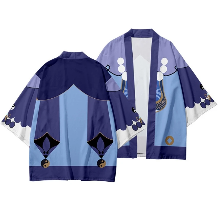

Japanese genshin 3d impact haori yukata kimono cosplay men's/women's fashion summer short sleeve cardigan t-shirt tops