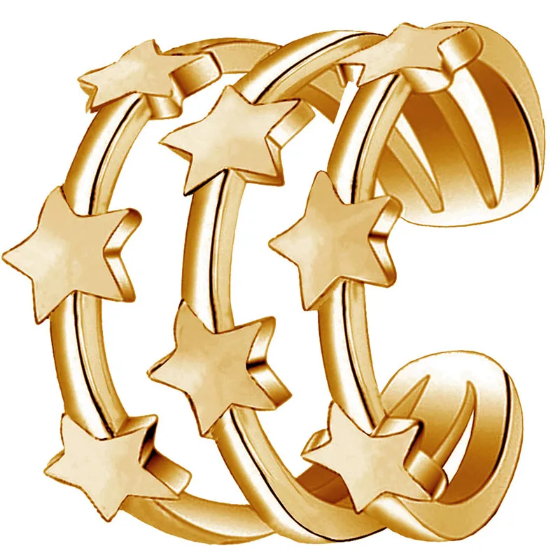 Moon Star Finger Ring Infinite Adjustable Gold Love Ring Stainless Steel Trendy Party Wedding Rings for Women Dropshipping