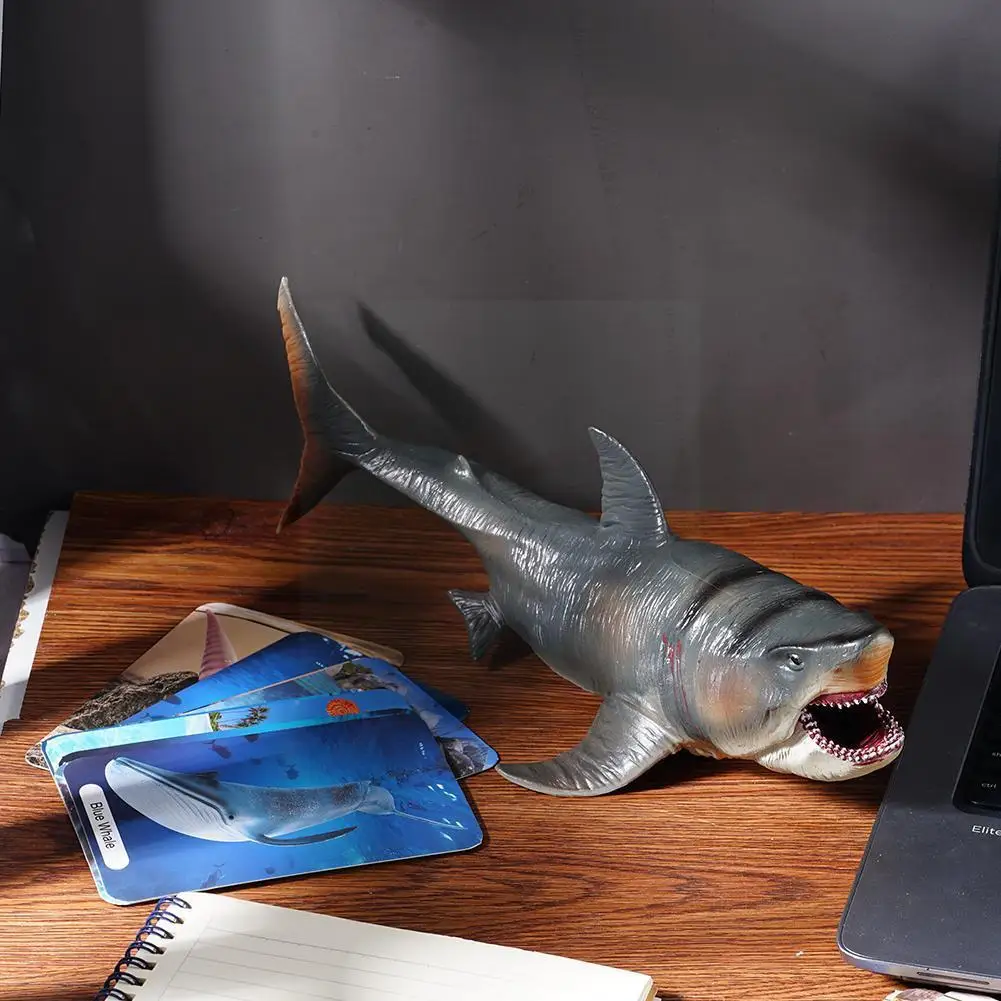 

Ocean Sea Life Model Toys Simulated Shark With Cards Action Figures Animals Figurine Educational Toys Gift For Children Kid G0w0