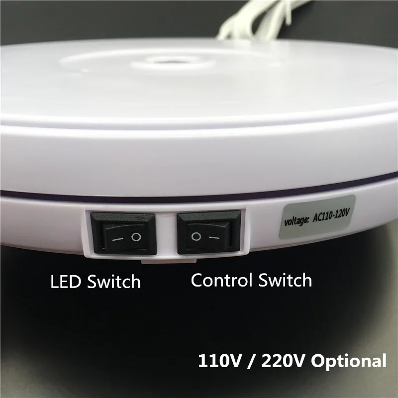

10" 25cm Led Light 360 Degree Electric Rotating Turntable for Photography Max Load 10kg 220V 110V