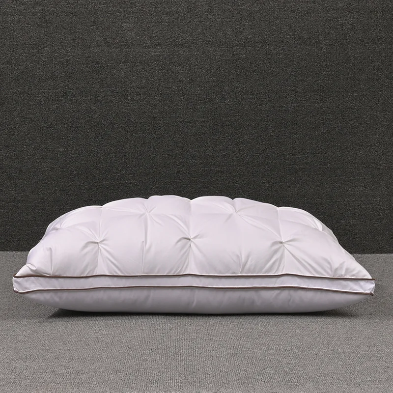 White Goose Down Feather Bed Pillow For Sleep Core Five-star Hotel Velvet Neck | Дом и сад