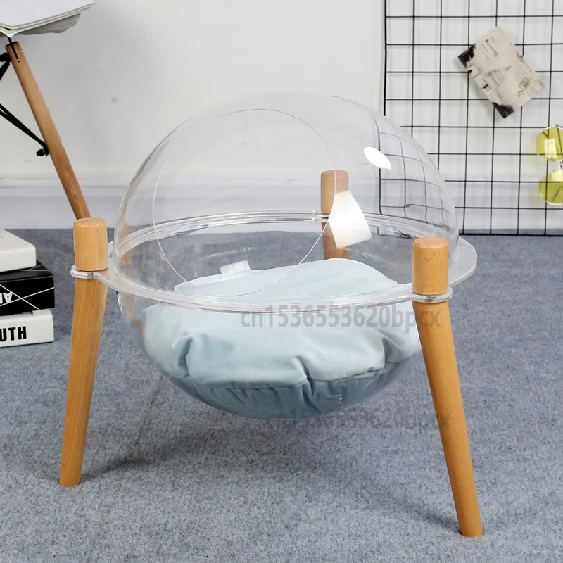 Современное простое прозрачное гнездо для кошки закрытое акриловое космическая