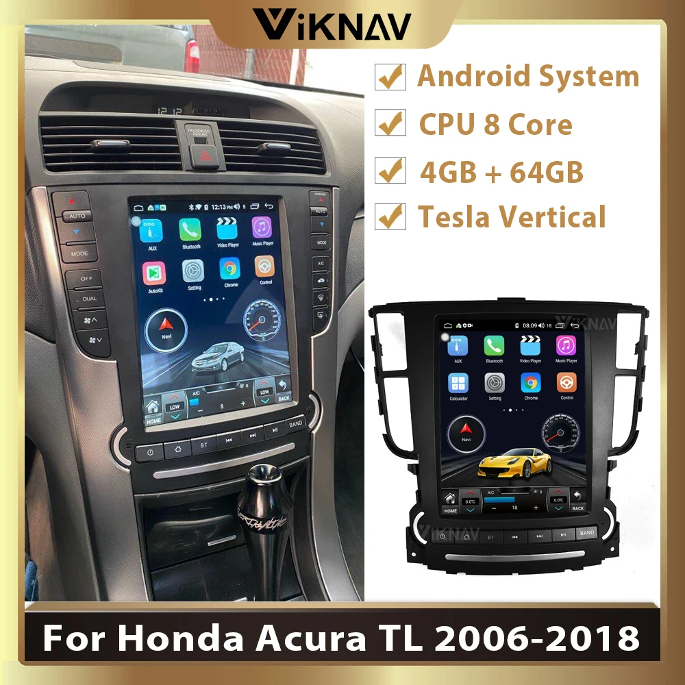 

Мультимедийный плеер Acura TL, 2004-2018 TL, автомобильная система Android с радио, GPS-навигацией, 10,4 дюйма
