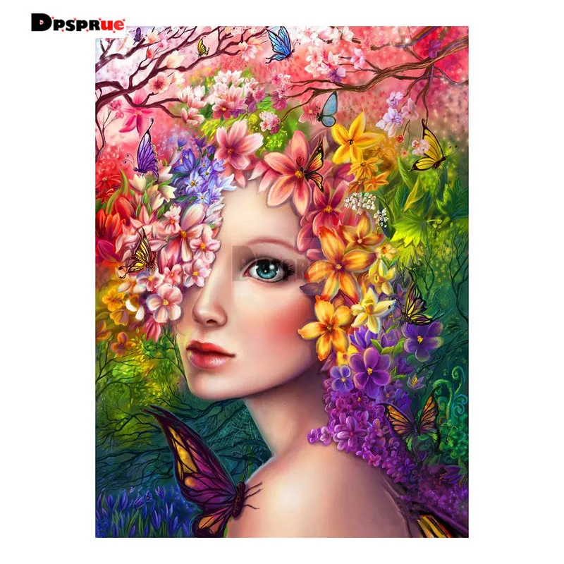 

Dpsproue полная квадратная/круглая Алмазная картина, вышивка крестиком, алмазная 3D вышивка для девочек, сделай сам, 5D Moasic, домашний декор, подаро...