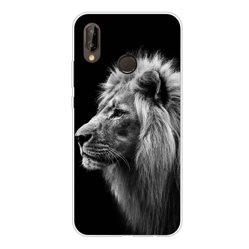 Чехол для huawei p20 lite силиконовая Мягкая задняя крышка из ТПУ с изображением зверей