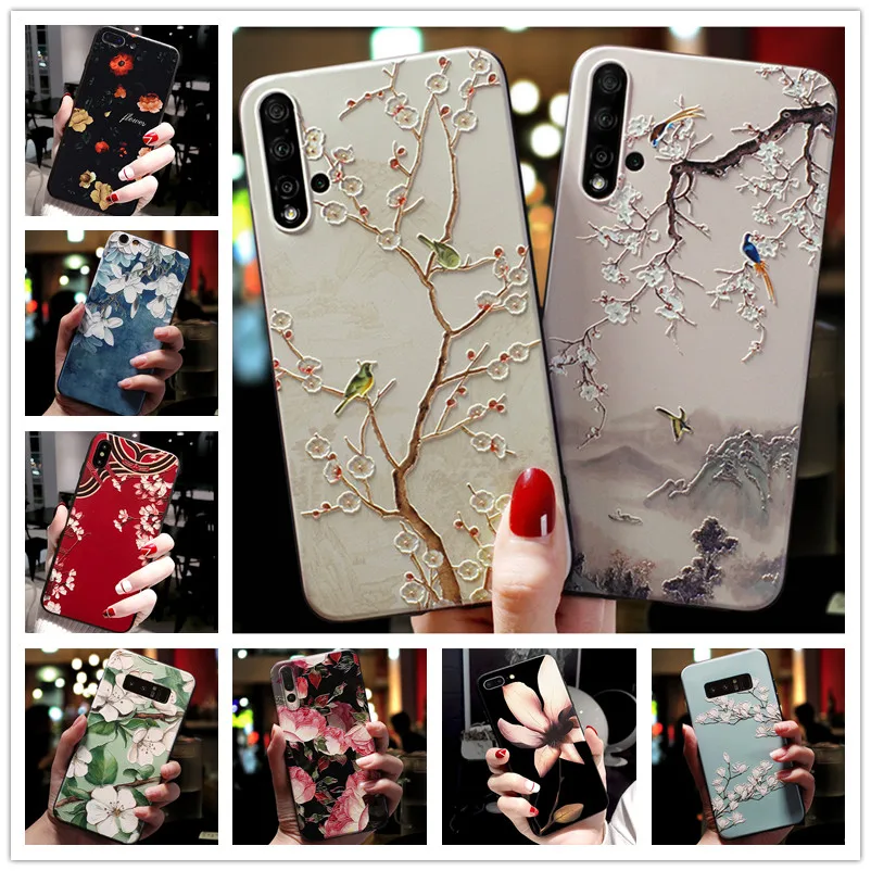 Чехол для Xiaomi Mi A3 силиконовые чехлы с 3D Цветочным Тиснением телефонов 9 9se Poco X2 9t pro