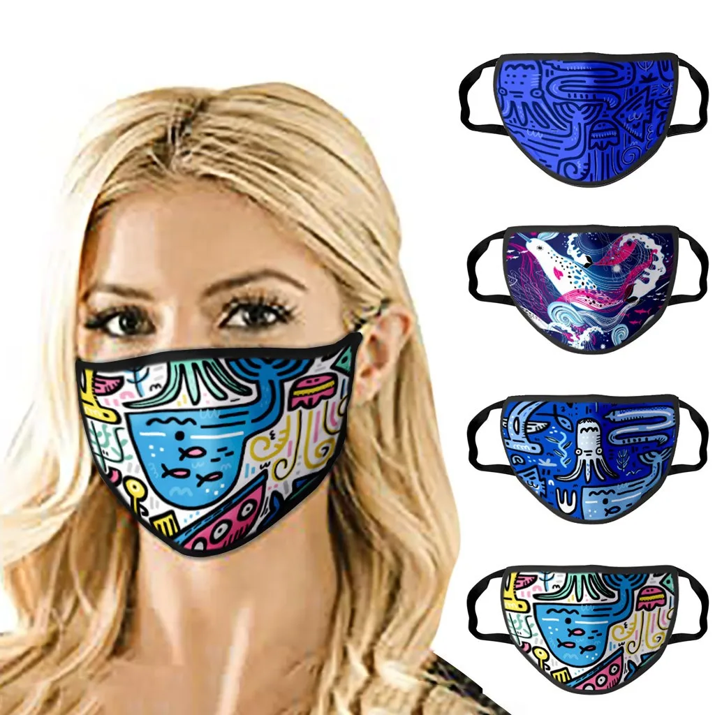 Многоразовая маска для защиты от ветра пыли тумана и дымки с принтом в стиле бохо