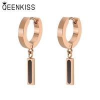 qeenkiss eg8109 fine jewelry wholesale fashion hot woman girl birthday wedding gift rectangular titanium stainless drop earrings