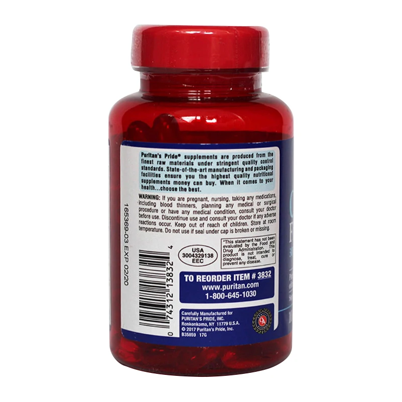 

Omega-3 Fish Oil 1000 Mg Supports Heart Health 100 Pcs