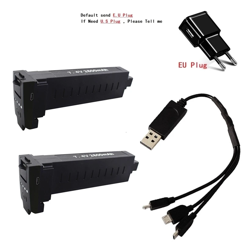 Black 7,4 V 2800mAh Lipo аккумулятор+ зарядное устройство для SG906 gps четырехосный Квадрокоптер запасные части 7,4 v RC камера Дрон с перезаряжаемым аккумулятором батарея - Цвет: Black