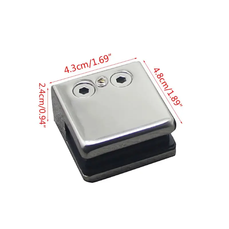 

4PCS Stainless Steel Square Clamp Holder Glass Bracket Clip for Bathroom Office Glass Shelf Handrails Accessories