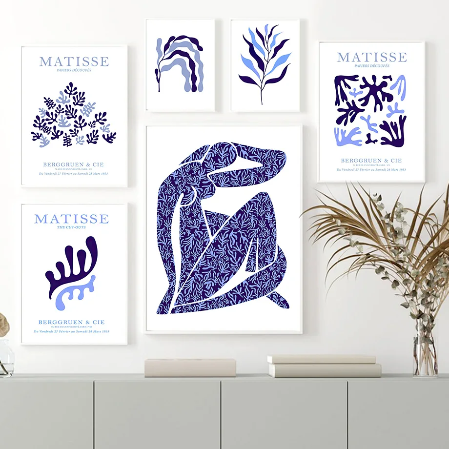 

Abstract Matisse Purple Leaf Coral Woman Wall Art Canvas Painting Nordic Posters And Prints Wall Pictures For Living Room Decor