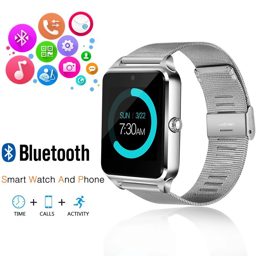 Smart Watch Z60 GT09 Men Women Bluetooth Wrist Smartwatch Support SIM/TF Card Wristwatch For Apple Android Phone PK DZ09
