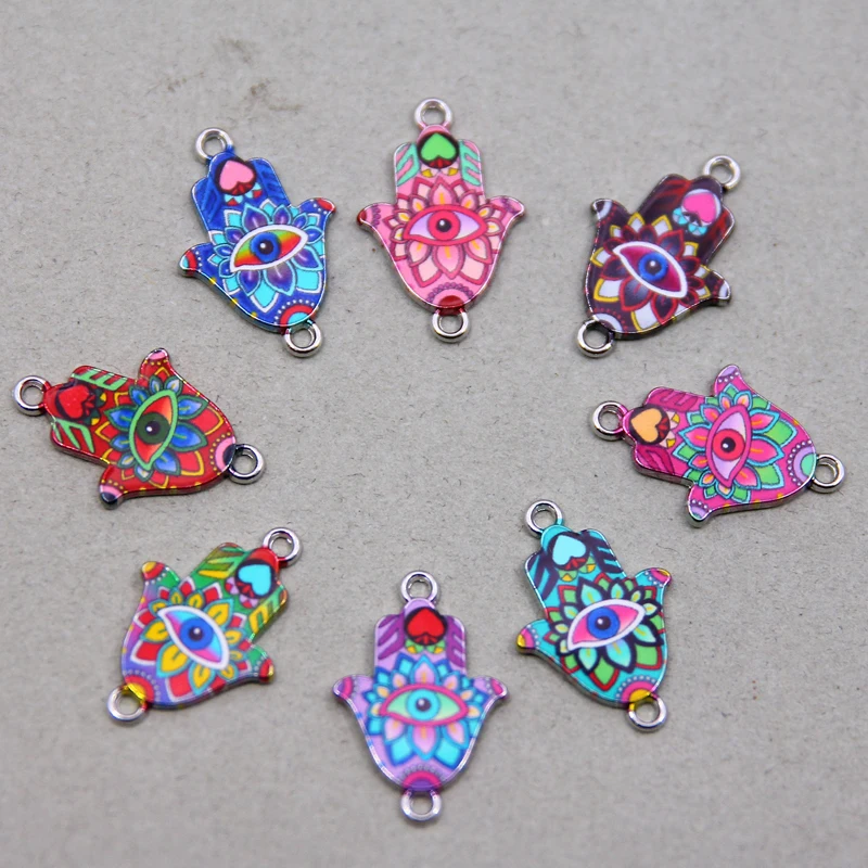 10 шт. Фатима злые глаза фоторазъемы для браслетов разные цвета 17*26 мм | Украшения и