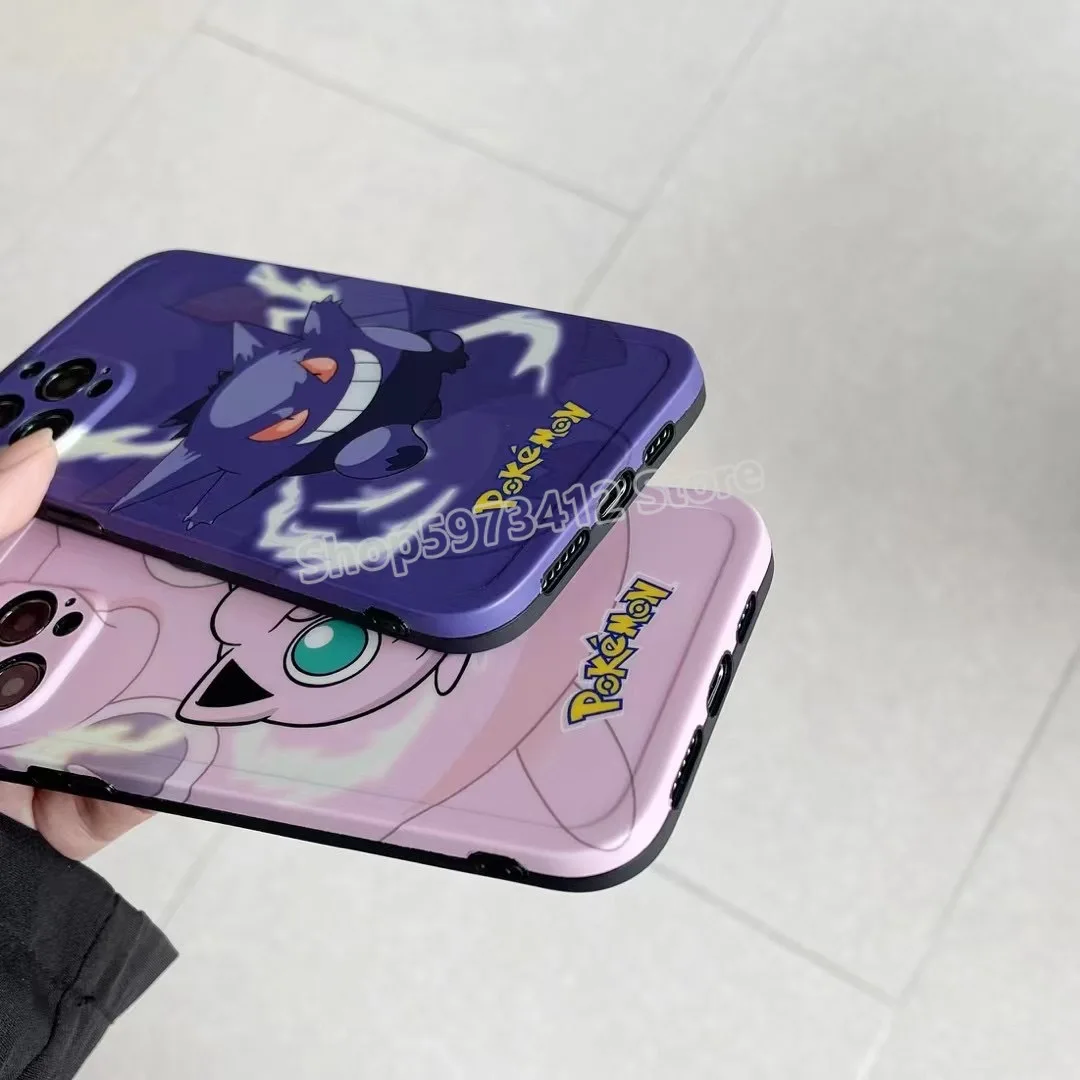 Cartoon Anime Pokemon Mobile Phone Case for Ipone 13pro 12promax Apple 7 8plus Soft XR 11 Pikachu Gengar phone accessories | Дом и сад