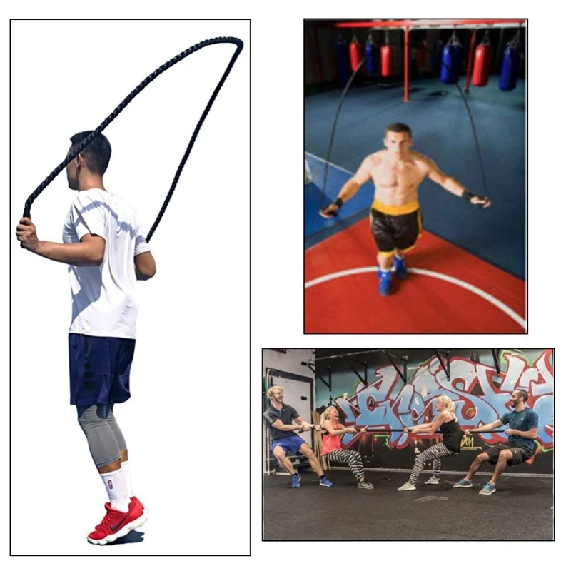 

Quality 2.8M X 25Mm Heavy Jump Rope Weighted Battle Skipping Ropes Power Training Improve Strength Fitness Home Gym Equipment