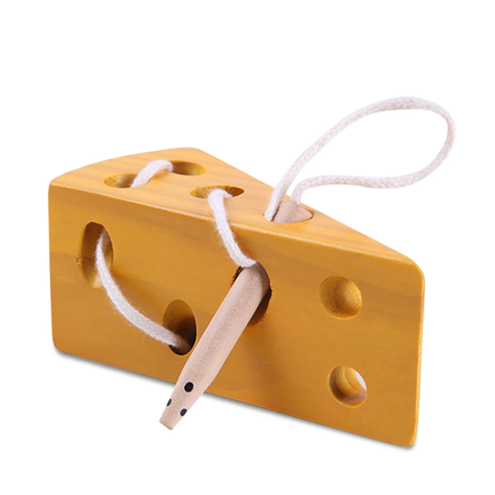

Wooden Cheese Mazes Toys Lacing Game Early Learning Education for Children Kids NSV775