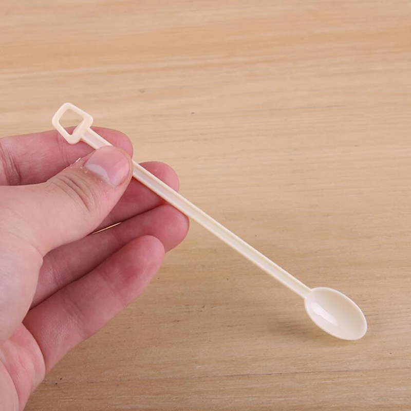 500Pcs Handle Coffee Plastic Spoon Safe Tea Ice Cream Stick Stirring Bar Disposable Utensil Creative | Дом и сад