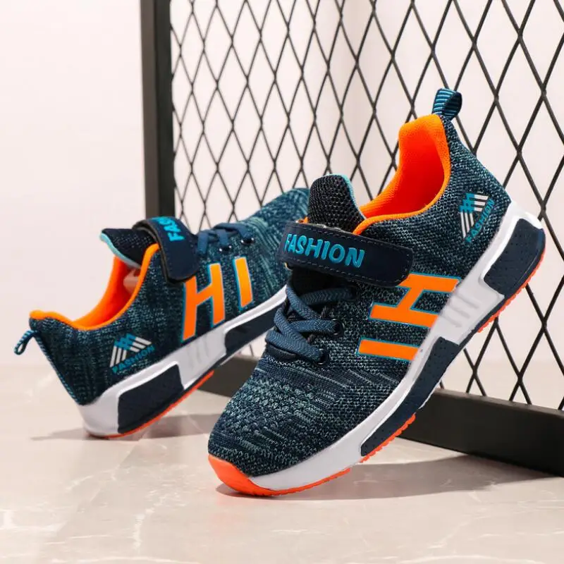 

New Design Children Sports Shoes Boys Girls Spring Damping Outsole Slip Patchwork Breathable Kids Sneakers Child Running S